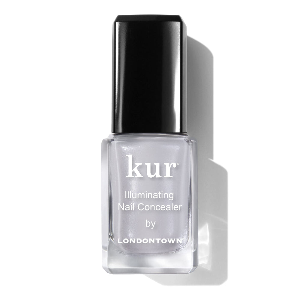 LONDONTOWN Quartz Illuminating Nail Concealer bottle front showing milky quartz gray shade for brightening nails.