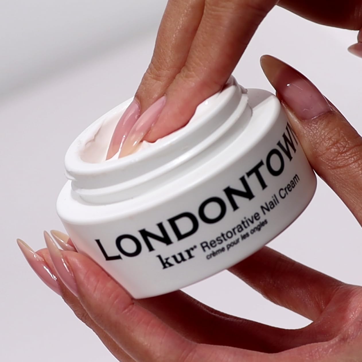 LONDONTOWN Restorative Nail Cream nails before and after showing stronger-looking nails