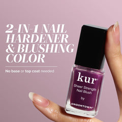 LONDONTOWN Nail Blush aplicación manicura: color suave y fortalecimiento progresivo.