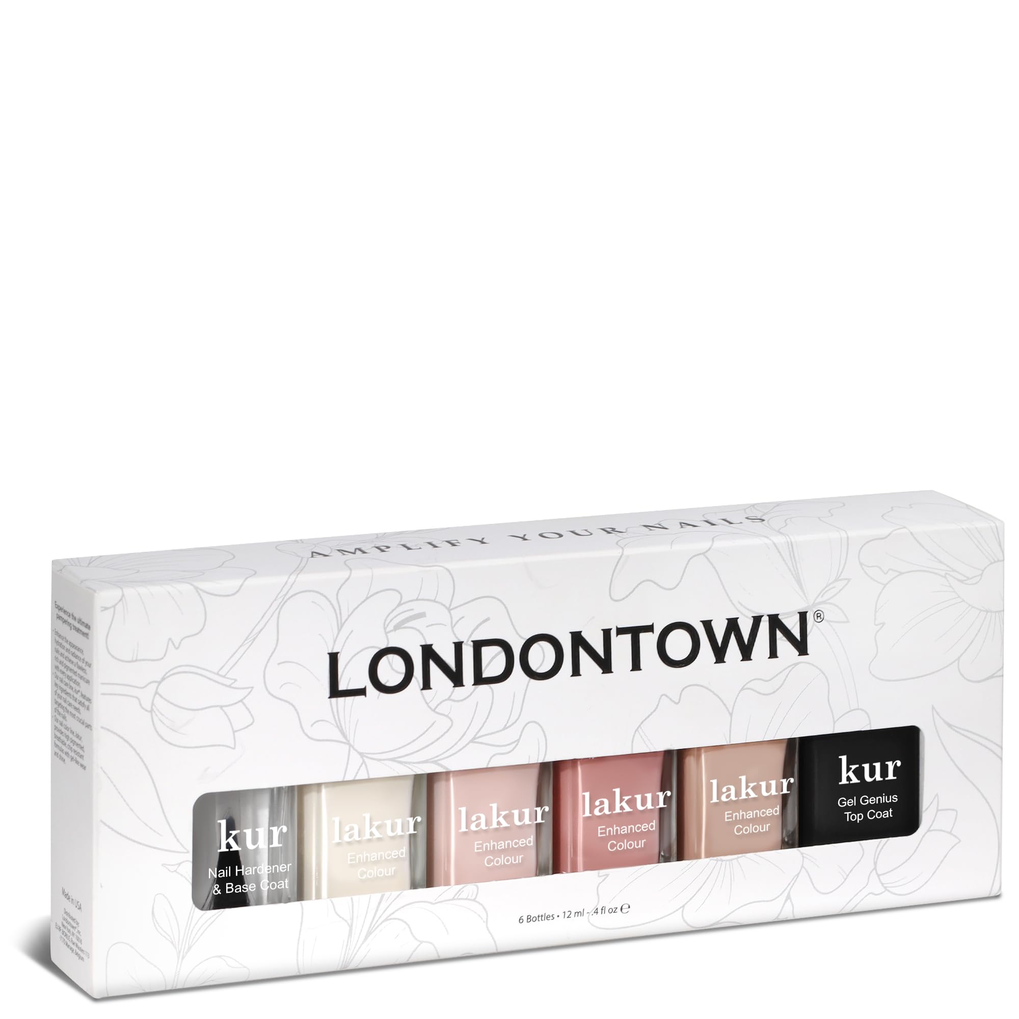 LONDONTOWN Sophisticate Chelsea Porcelain lakur creates a milky off-white neutral look.