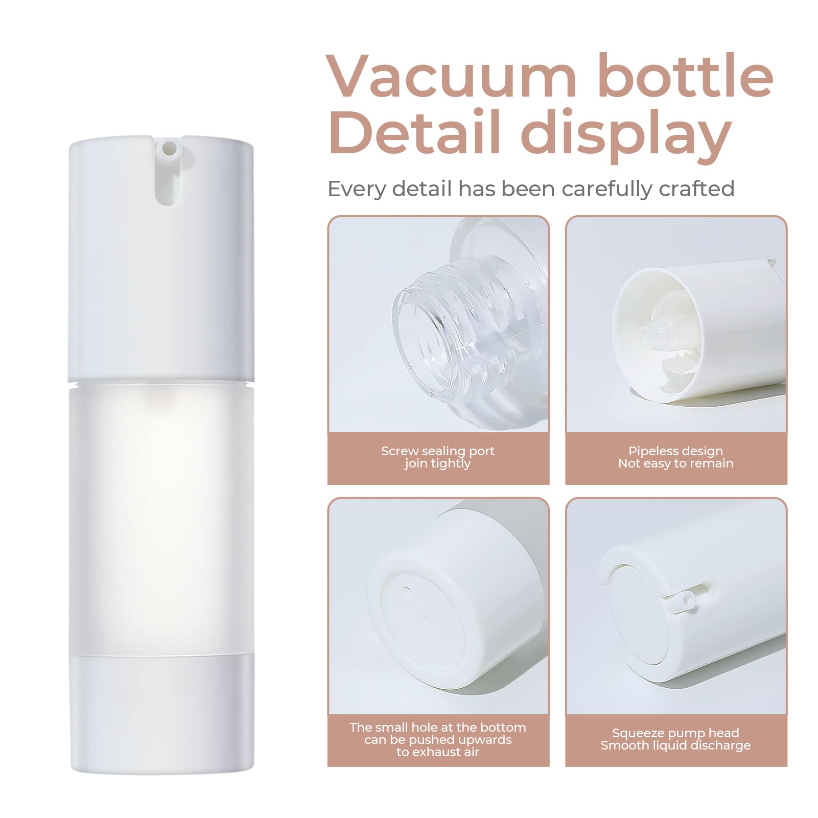 Longway airless pump bottle dispensing precise lotion amounts.
