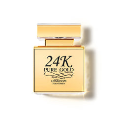 Lonkoom 24K Gold perfume bottle with luxe packaging.