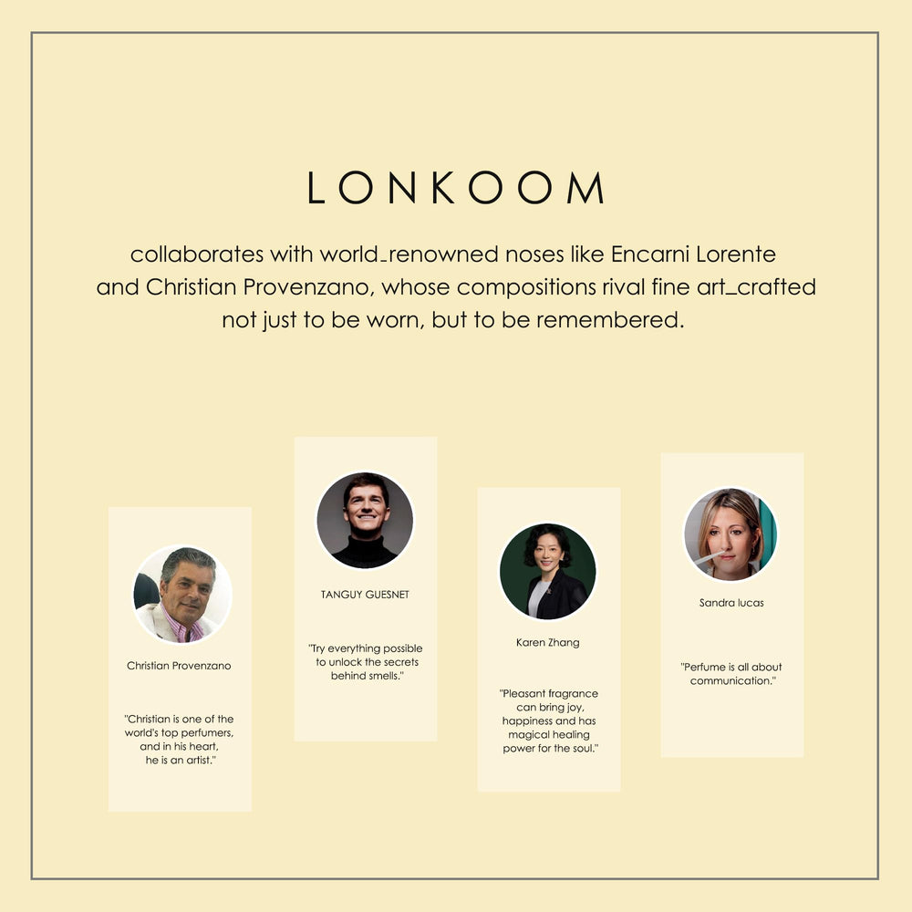 Lonkoom musk amber base notes provide warm depth.
