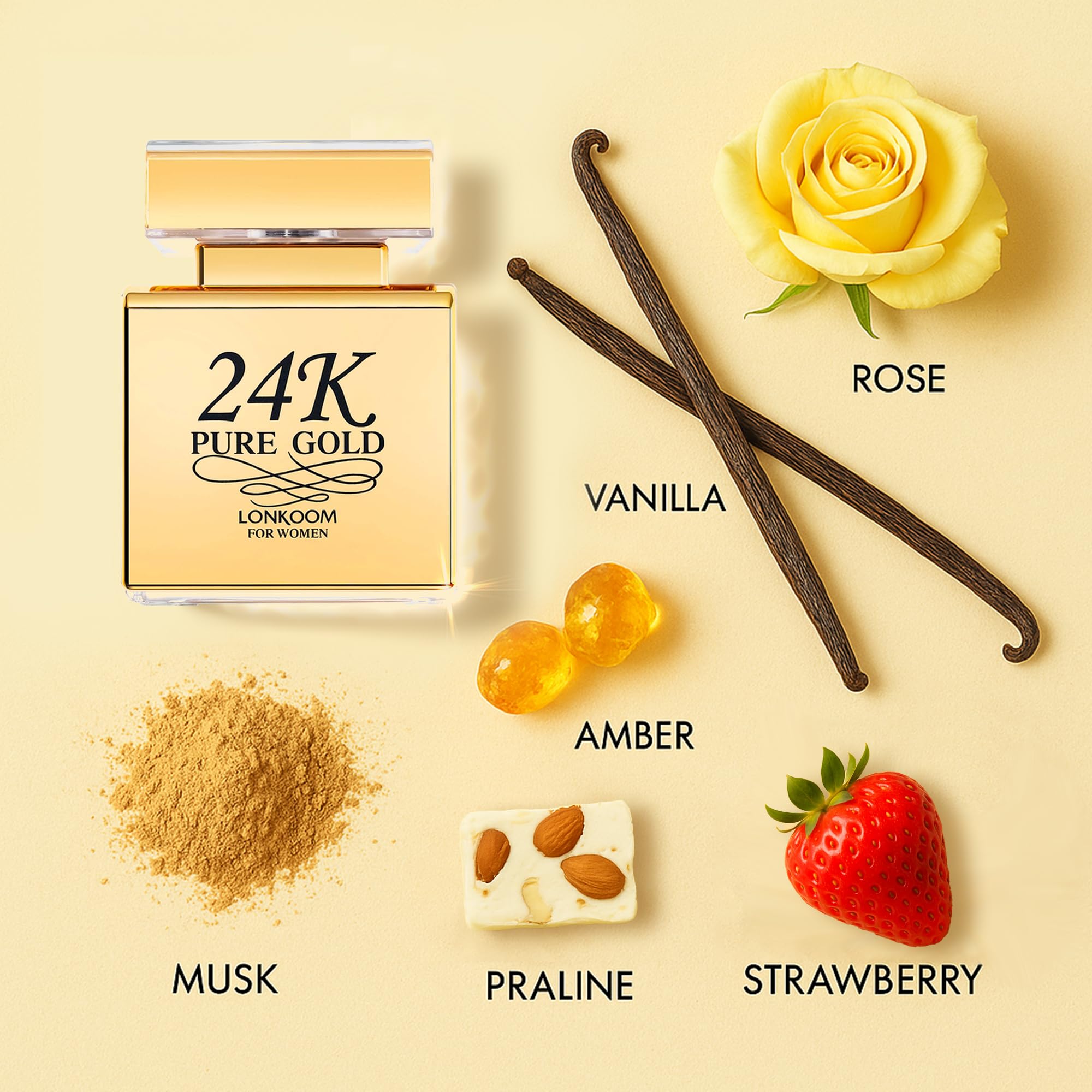 Lonkoom vanilla praline top notes evoke a sweet opening.