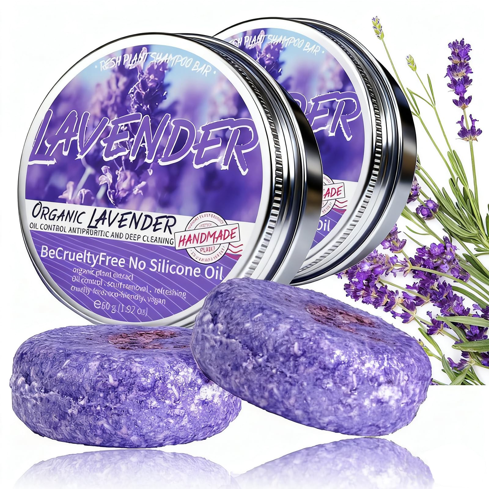 Loobexery Jabón en Barra Lavanda para Pelo Canoso, nutre suavemente.