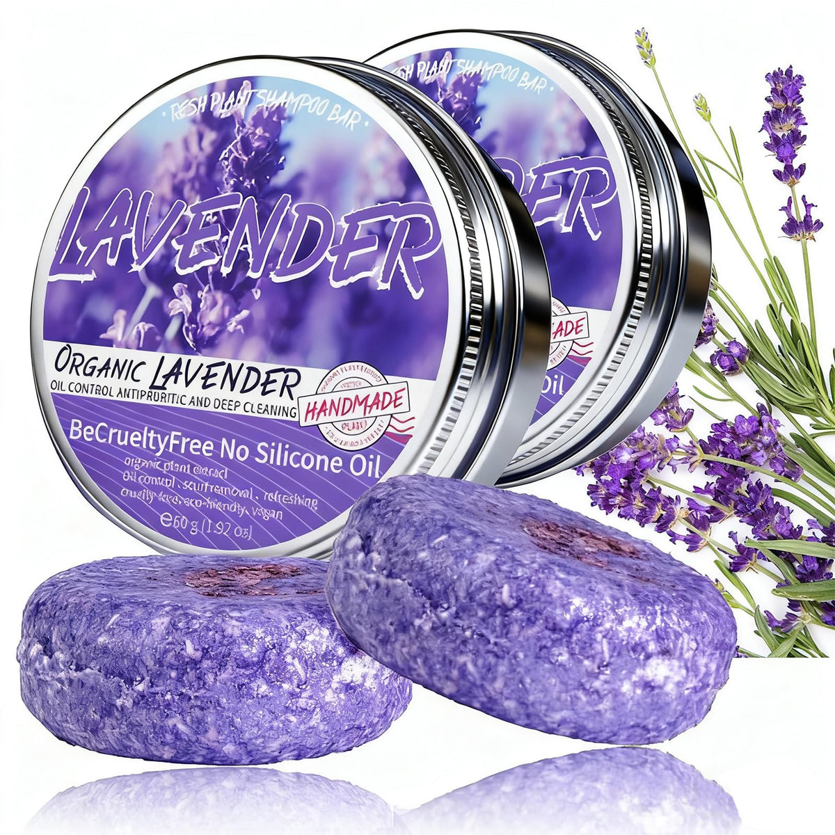 Loobexery Jabón en Barra Lavanda para Pelo Canoso, nutre suavemente.