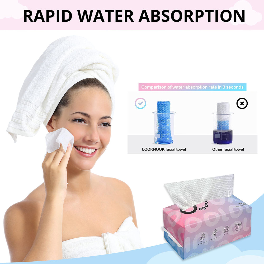 LOOKNOOK makeup removal with cleanser using disposable towel