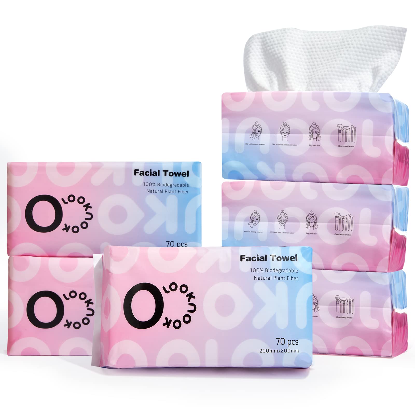 LOOKNOOK disposable face towel with thicker texture for gentle cleansing