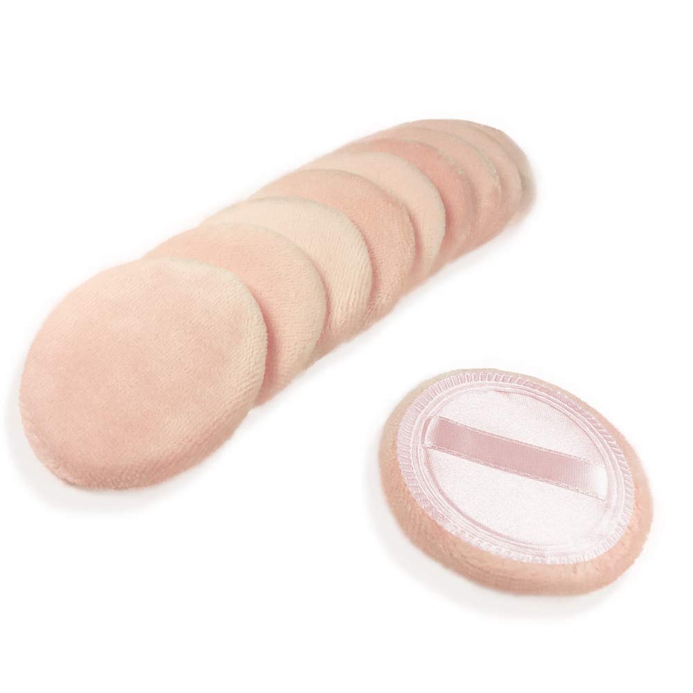 LOOKSEVEN soft cotton powder puff close-up for smooth foundation application.