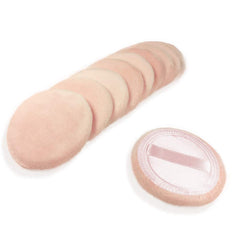 LOOKSEVEN soft cotton powder puff close-up for smooth foundation application.