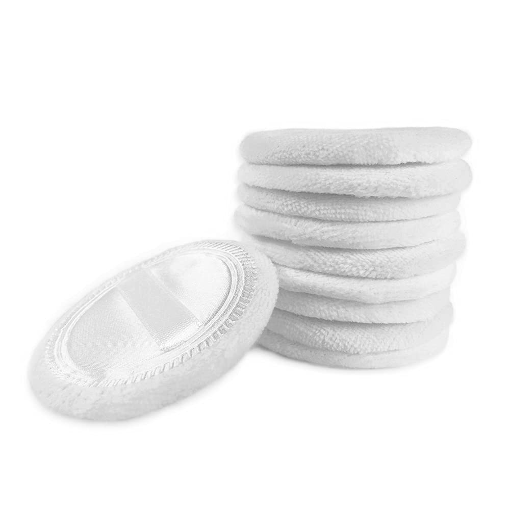 LOOKSEVEN white cotton puff provides gentle touch during makeup routine.