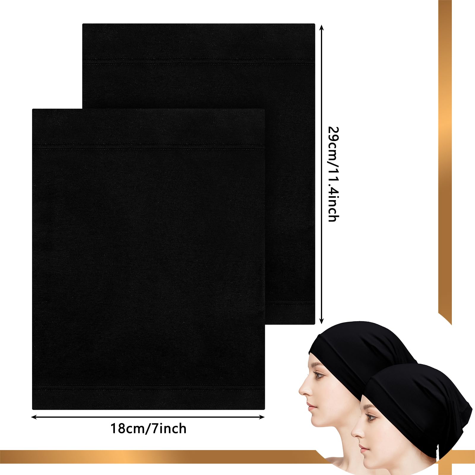 Loopeer hijab undercap side view, lightweight modal comfort