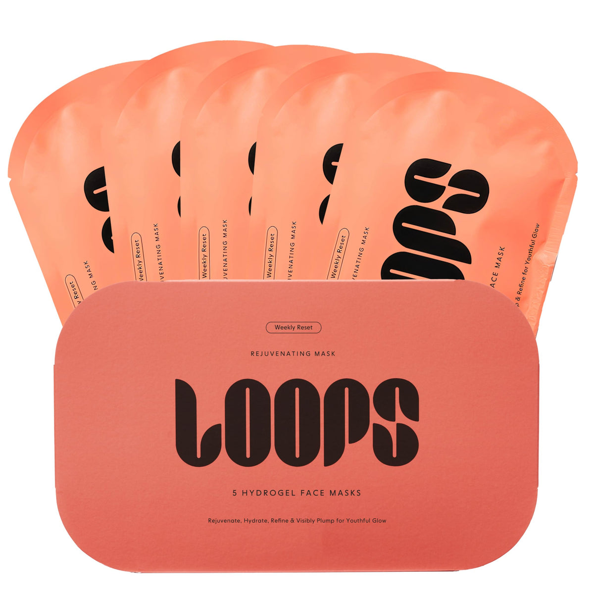 LOOPS Weekly Reset hydrogel mask pack promotes rejuvenation and hydration