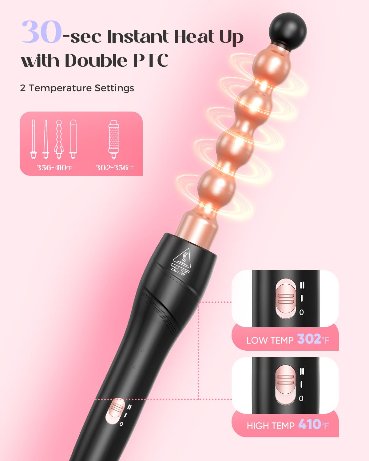 Lopeie bubble curling wand adding buoyant ringlets and style