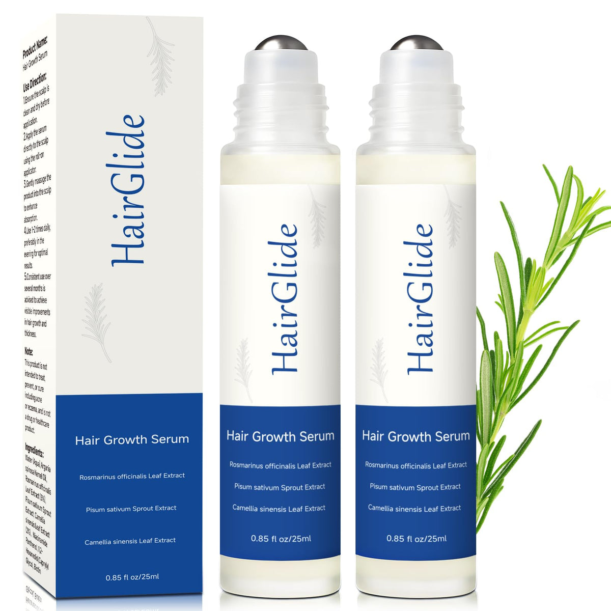 Loreviya serum crecimiento cabello roll-on para nutrir el cuero cabelludo y fortalecer raíces.