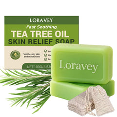 Loravey barra de jabón antifúngico con árbol de té para limpieza diaria.