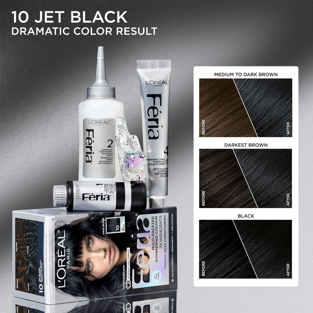 L’Oréal Paris Feria Black Cherry 26 application creates vibrant shade with shine serum.