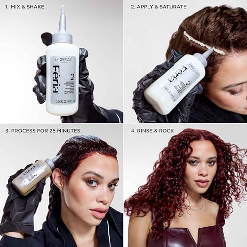 L'Oreal Paris Feria final look with glossy shine and vibrant depth on hair.