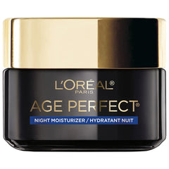 L'Oreal Paris Age Perfect Cell Renewal night moisturizer jar delivering hydrated, smoother skin