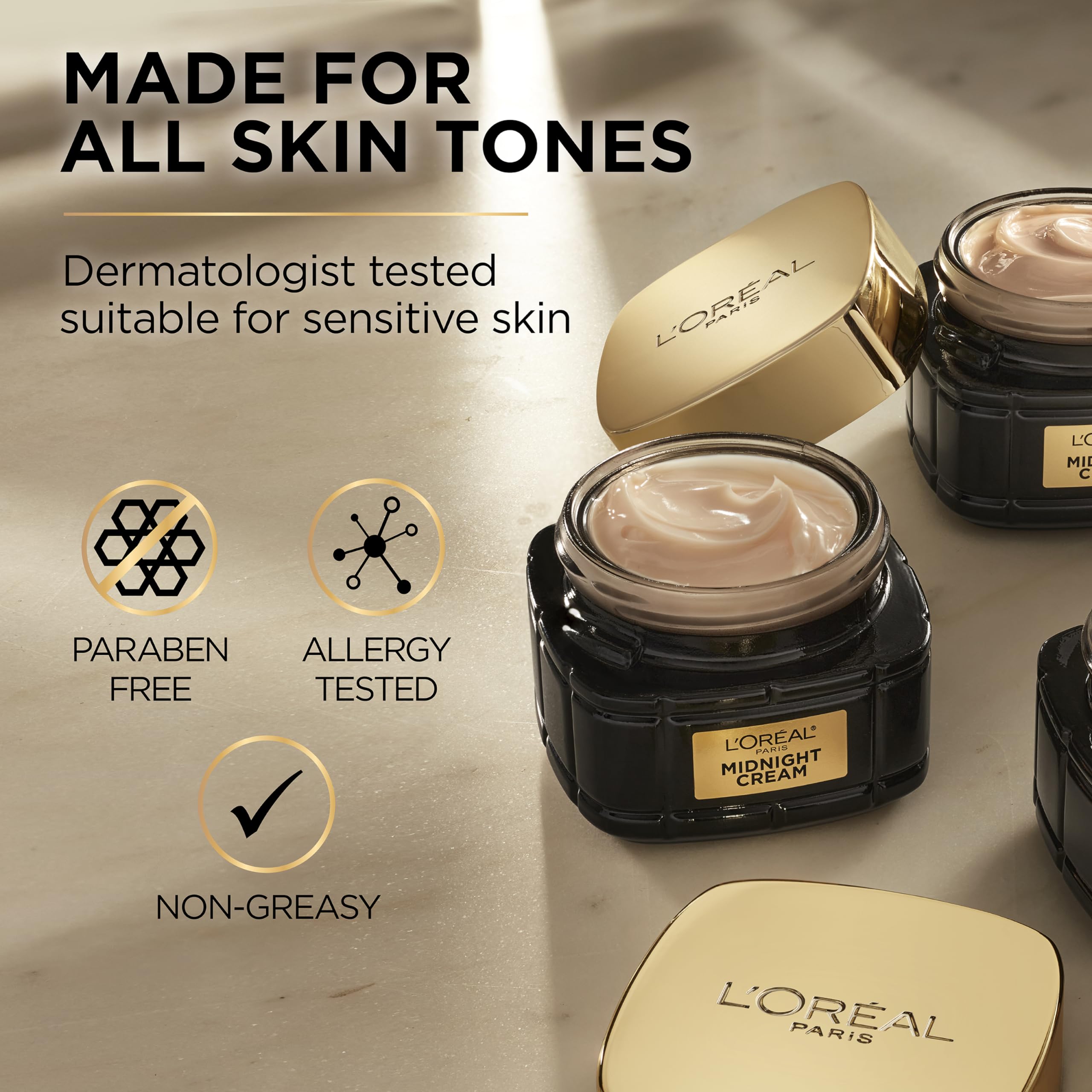 L'Oreal Paris Age Perfect dermatologists-tested seal on product display