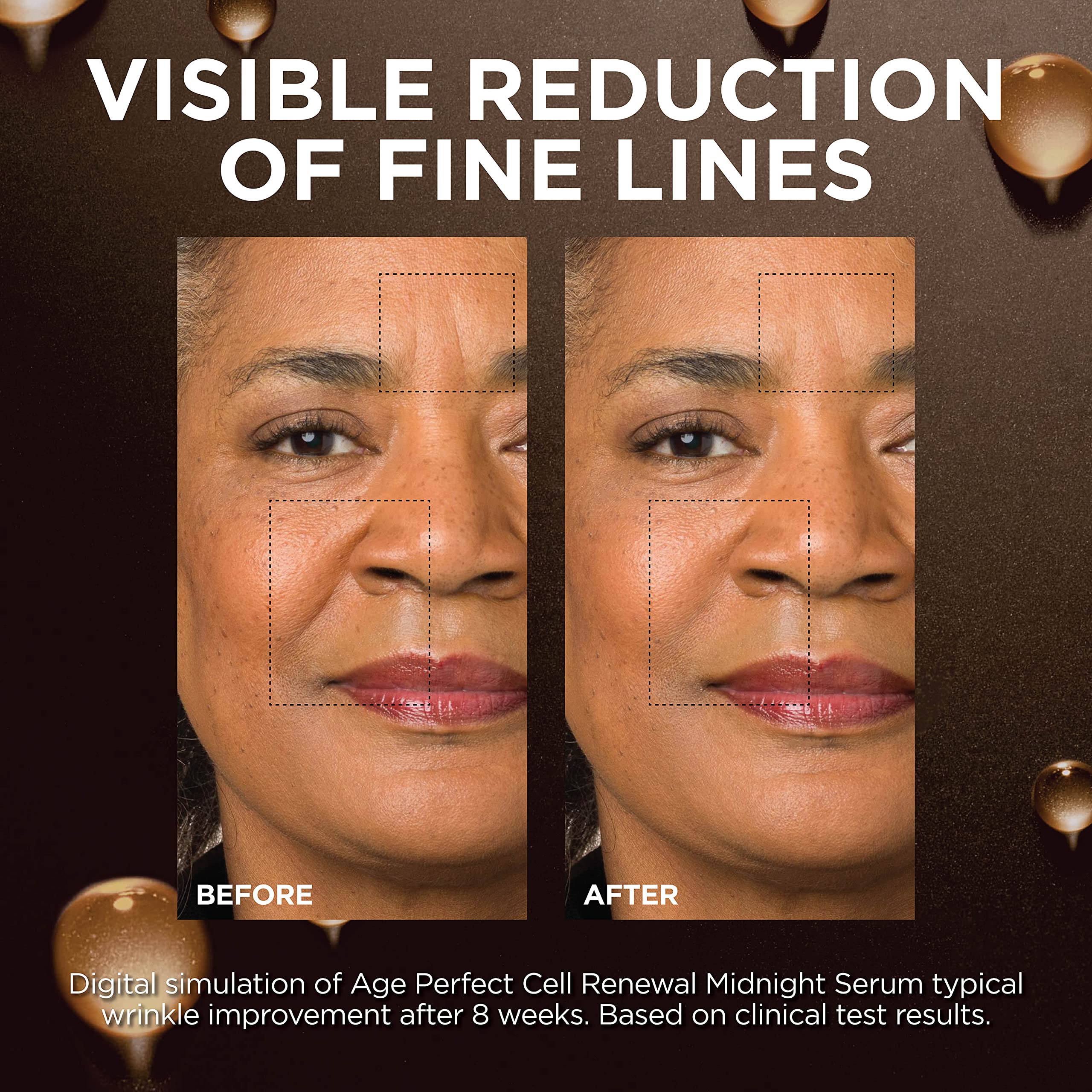 L'Oreal Paris Age Perfect glass bottle detail highlighting premium packaging and luxury.