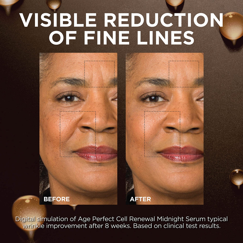 L'Oreal Paris Age Perfect glass bottle detail highlighting premium packaging and luxury.