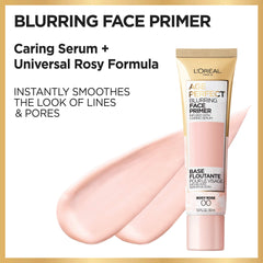 Envase del primer rosado facilita aplicación rápida y rostro más fresco.