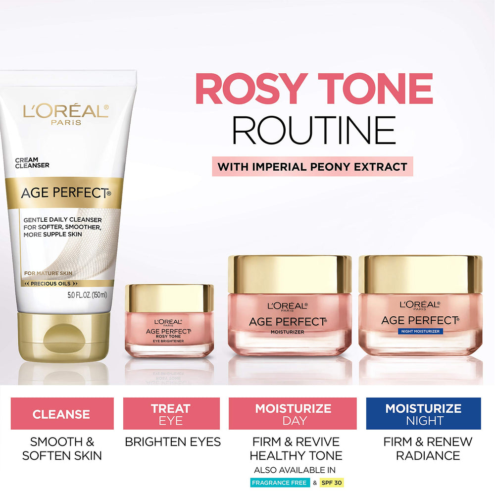 L’Oréal Paris Age Perfect Rosy Tone textura no grasa para uso diario.