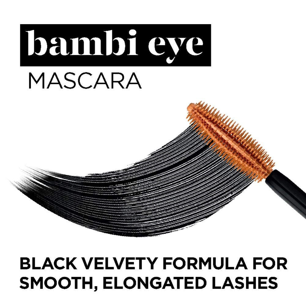 L’Oréal Paris Bambi Eye Mascara: textura velvet negra para un volumen elegante.