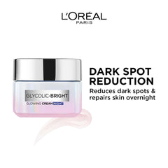 Bote de crema de noche glicólico de L’Oréal Paris para cuidado nocturno.