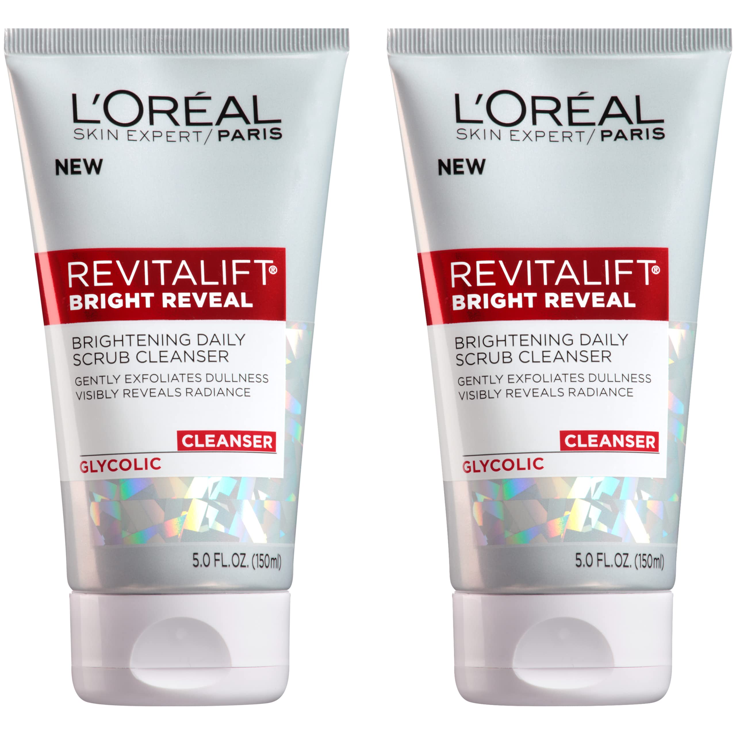 L’Oréal Paris Bright Reveal limpiador facial glicólico, textura suave y luminosidad.