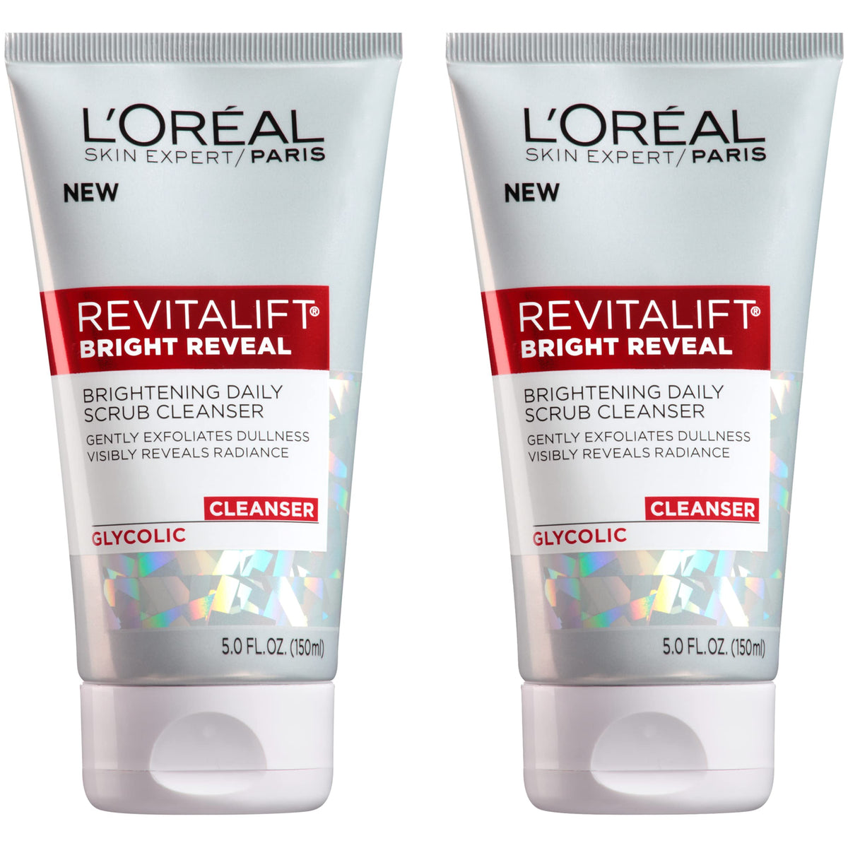 L’Oréal Paris Bright Reveal limpiador facial glicólico, textura suave y luminosidad.
