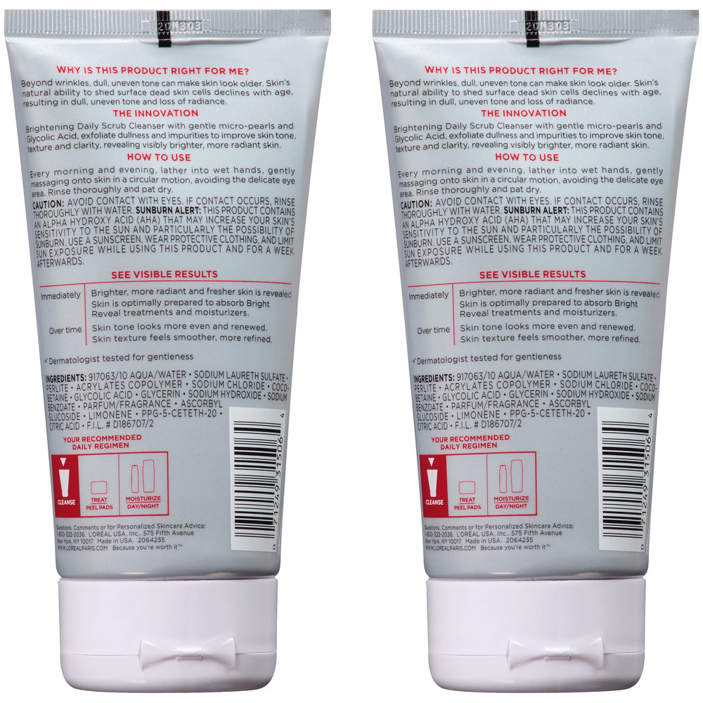 L’Oréal Paris Bright Reveal paquete de dos para conveniencia.