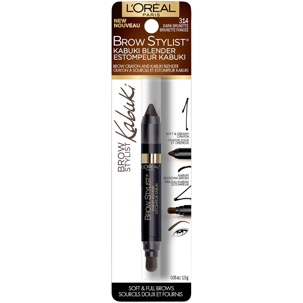 L'Oréal Paris Brow Stylist Kabuki tip de lápiz para intensidad ajustable.