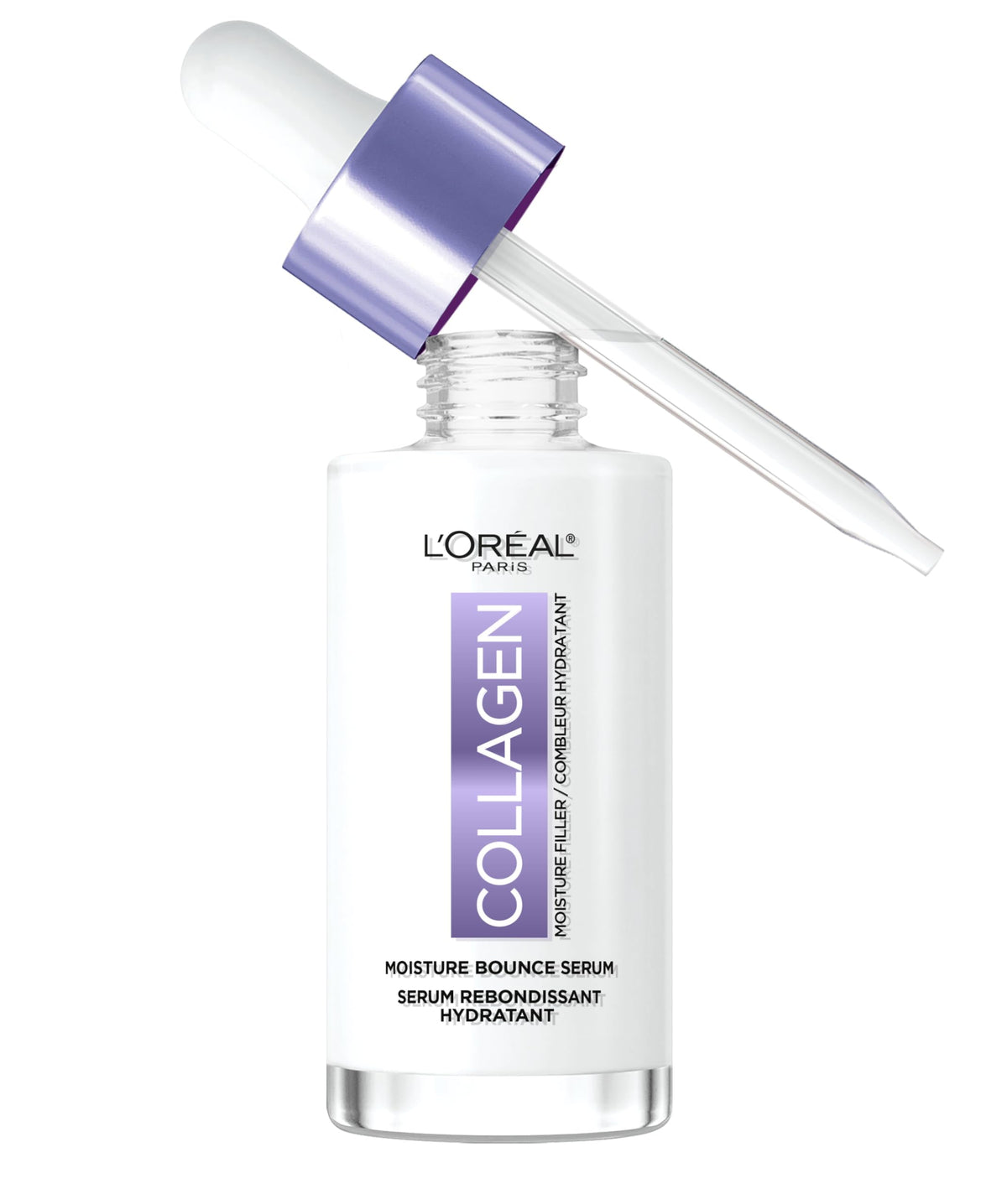 L'Oreal Paris Collagen Moisture Bounce Serum bottle-front with radiant hydration