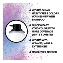 L'Oreal Paris Colorista 1-day color spray demonstrates quick, vibrant color that washes out