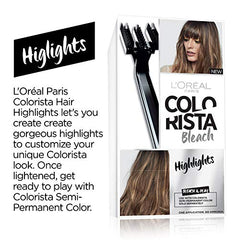 L'Oreal Paris Colorista Hair Bleach Kit open with purple conditioner included.