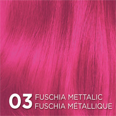 L'Oreal Paris Colorista Metallic Pink being applied to hair for bold color.