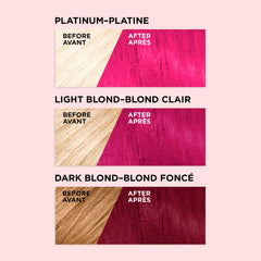 L'Oreal Paris Colorista Metallic Pink on hair displaying vibrant pink shade.