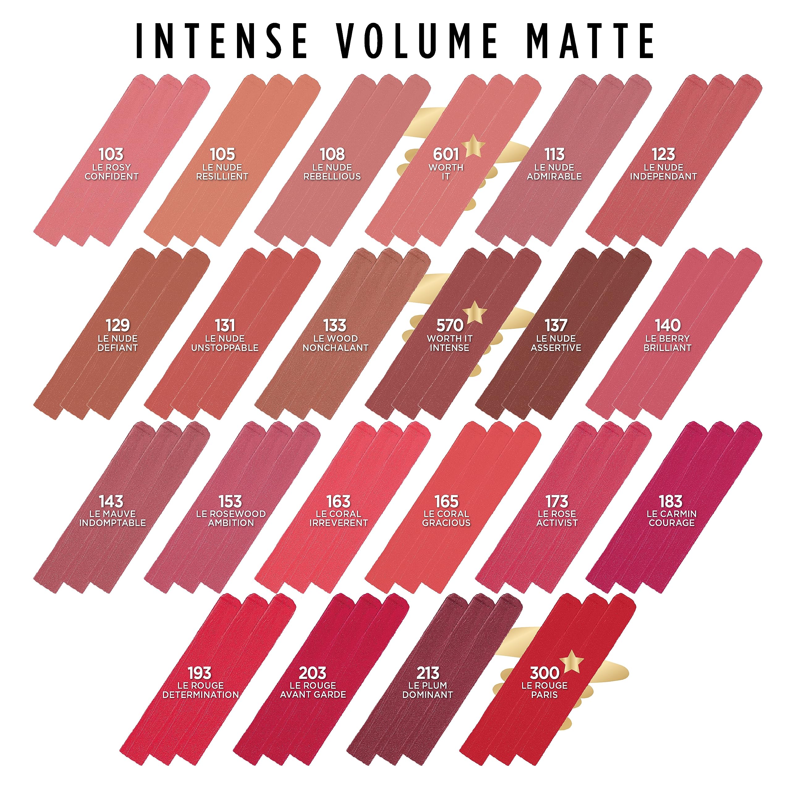 L’Oréal Paris Colour Riche Intense Volume Matte 12 tonos saturados para tonos diversos.