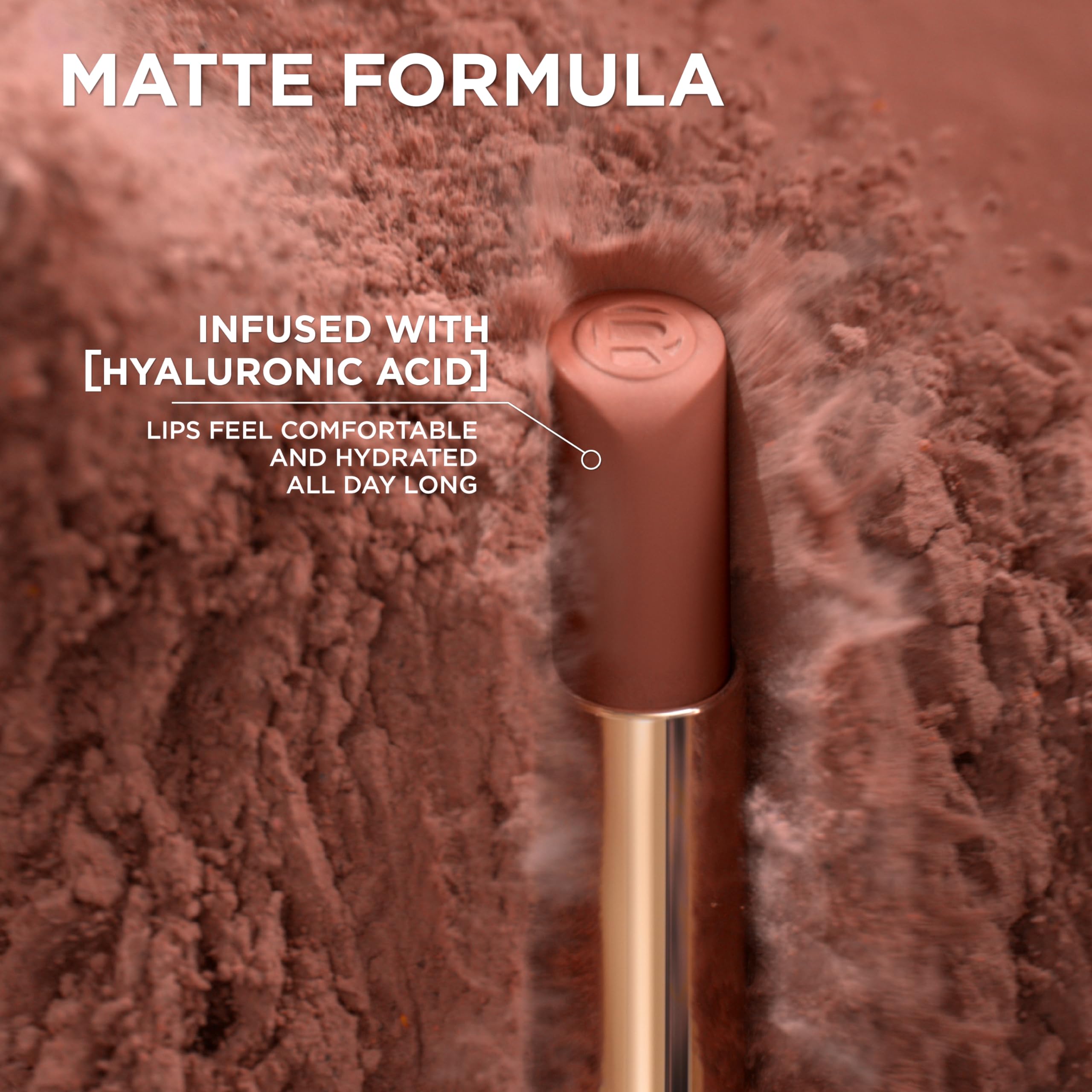 L'Oreal Paris Colour Riche Intense Volume Matte Lipstick delivers full lip color.
