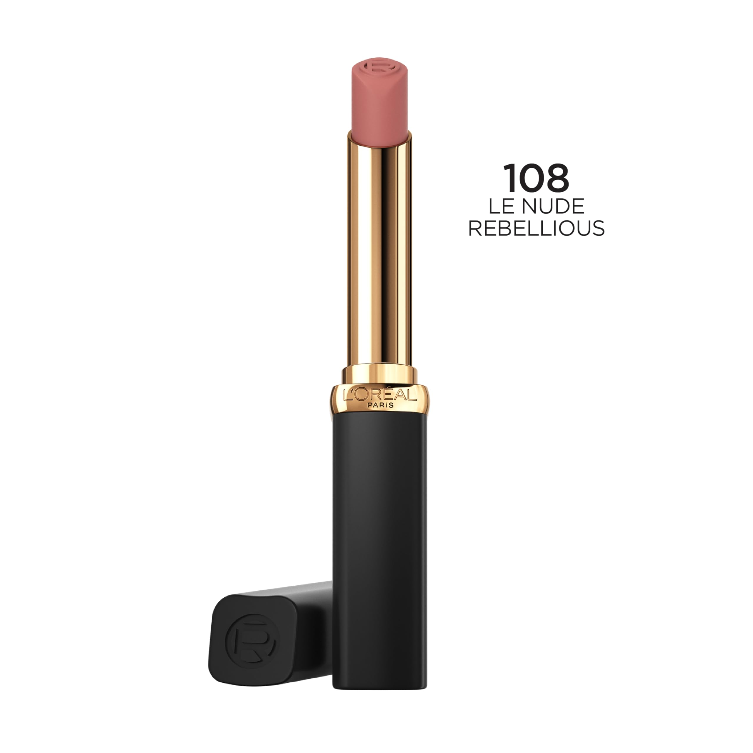 L'Oréal Paris Colour Riche Intense Volume Matte Lipstick, textura mate suave para comodidad todo el día.