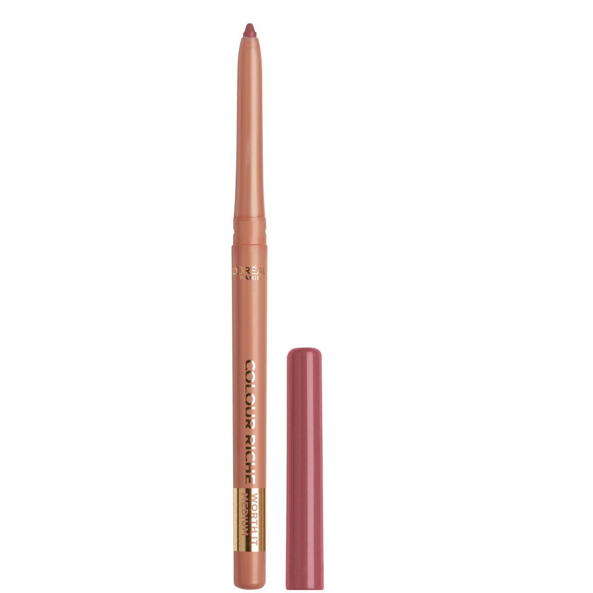 Perfilador labial cremoso de L'Oreal Paris Colour Riche con omega-3 y vitamina E para definir.