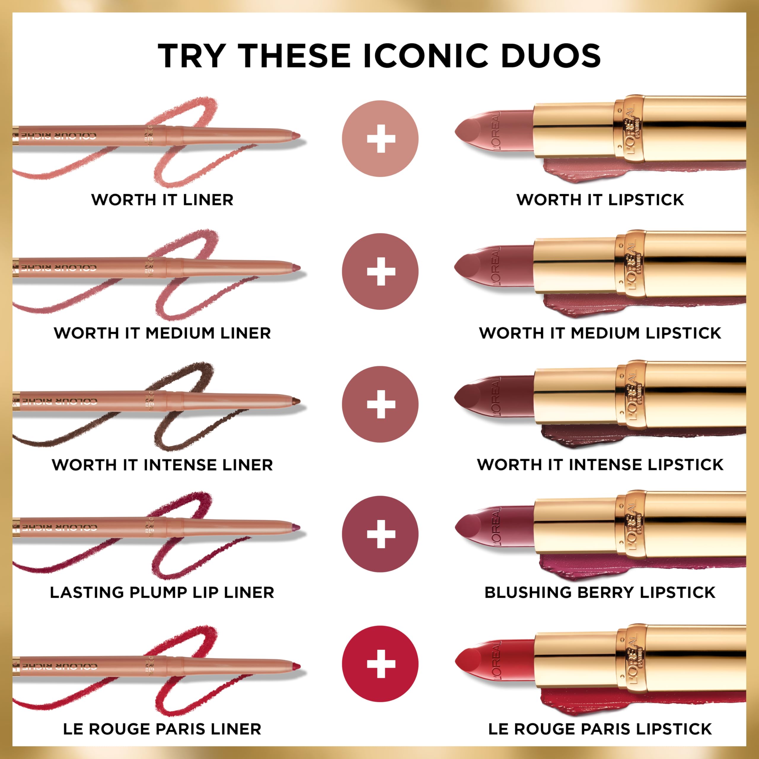 L'Oreal Paris Colour Riche Lip Liner twist-up design, no sharpener needed.