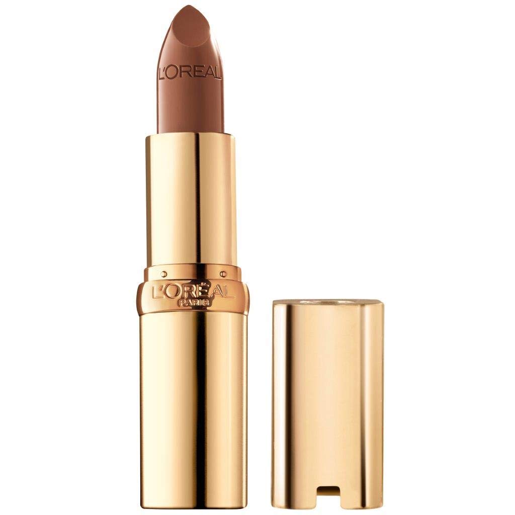 L'Oreal Paris Colour Riche Original Satin Lipstick 107 Seine Sunset swatches reveal rich satin shade.