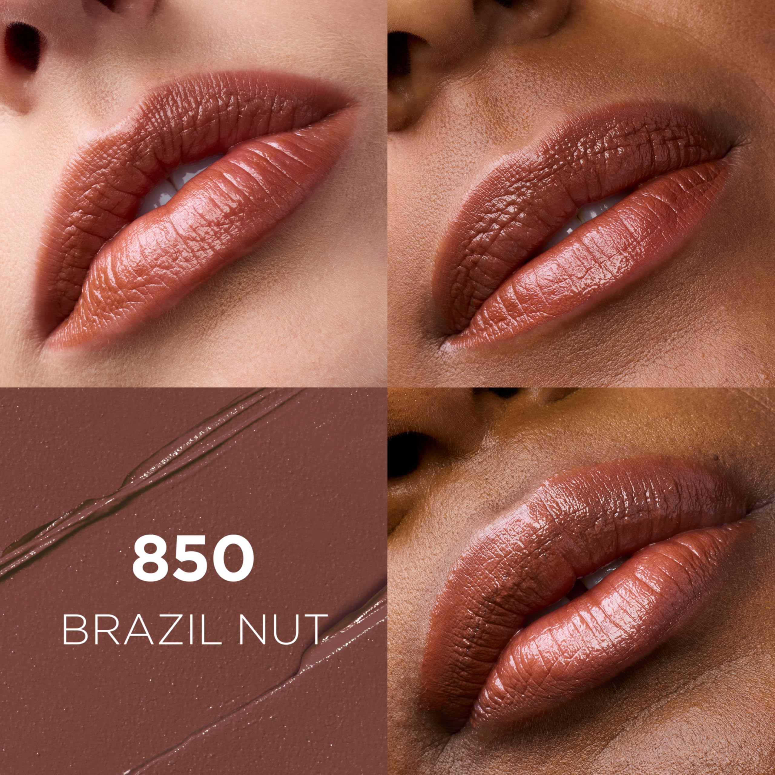 L'Oréal Paris Colour Riche swatches in reds and nudes for versatile everyday looks.