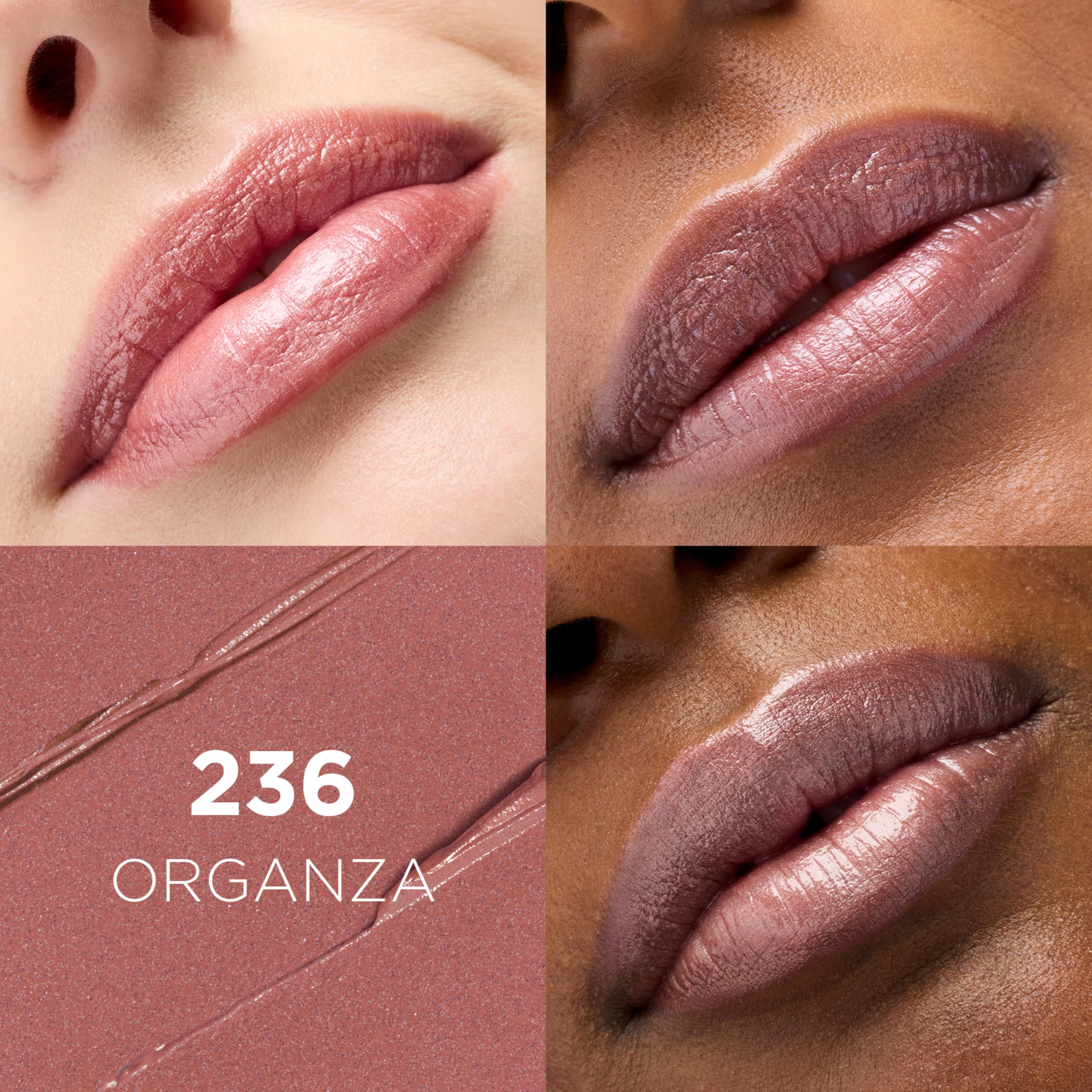 Textura satinada que desliza suave sobre los labios para un acabado uniforme.