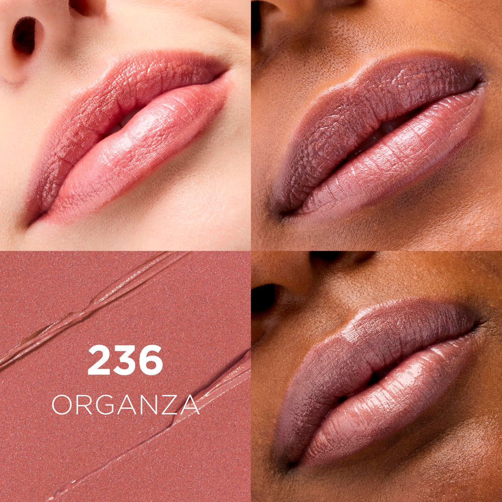 Textura satinada que desliza suave sobre los labios para un acabado uniforme.