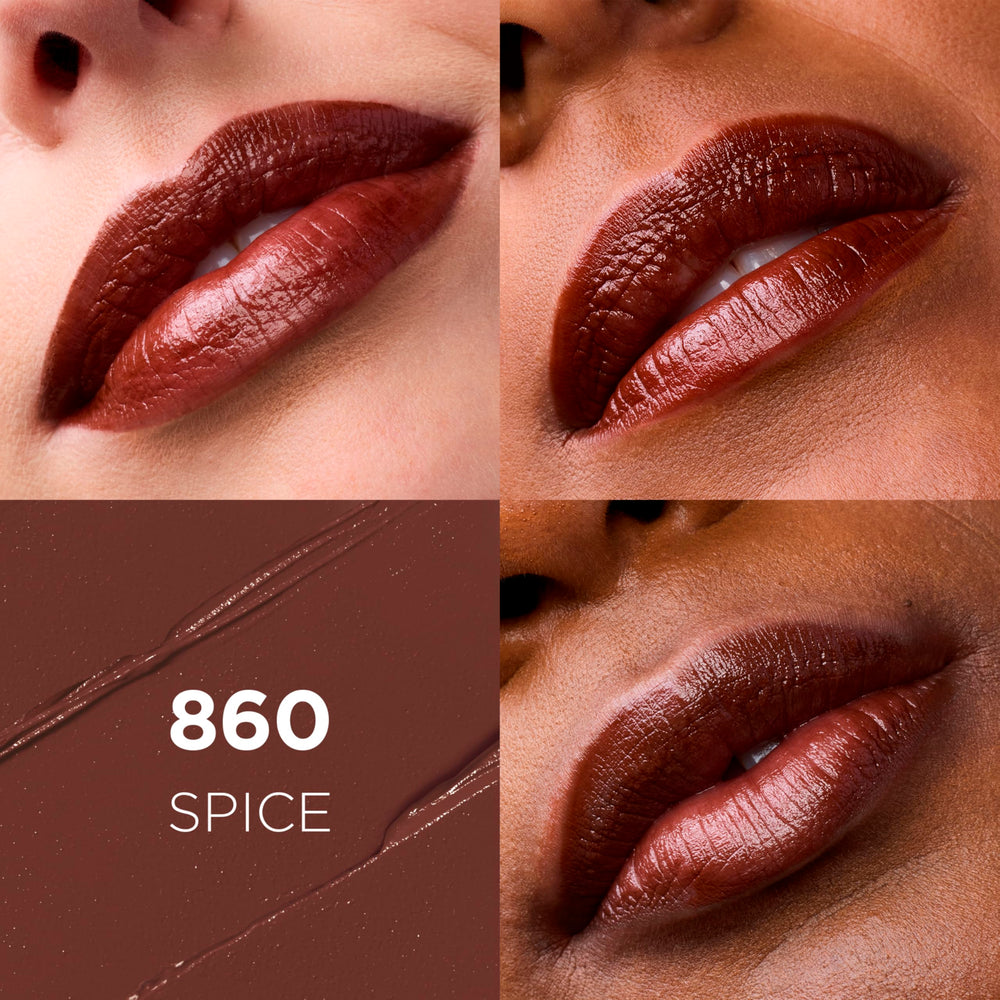 L'Oréal Paris Colour Riche Spice: muestra textura satinada para acabado elegante.