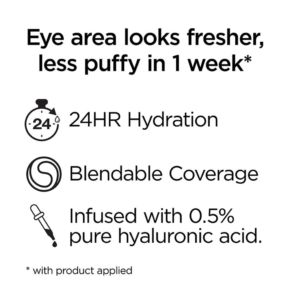 Textura cremosa de la crema de ojos de L'Oréal Paris, difuminación suave